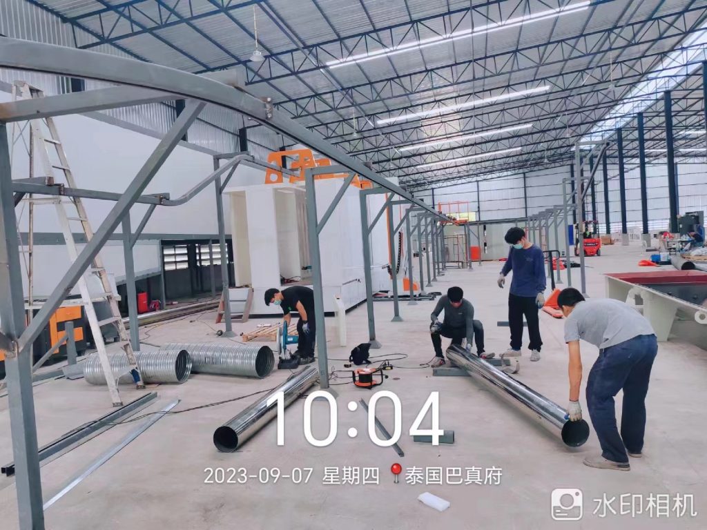 仅26天,新月为泰国工厂定制的钣金喷涂线完成安装！